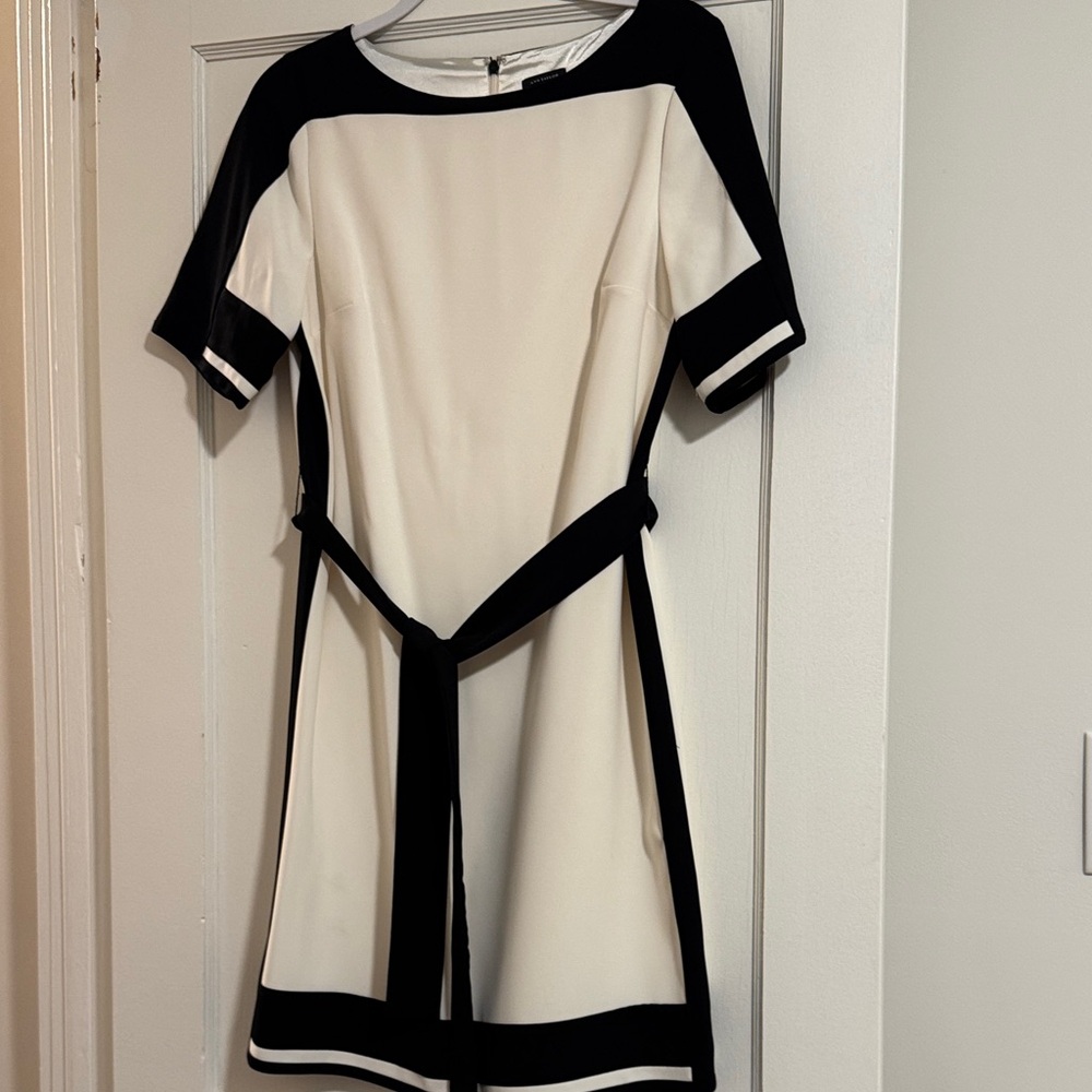 Ann Taylor Black and Cream Dress